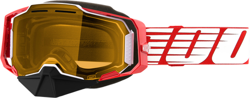 ARMEGA SNOWMOBILE GOGGLE RED W/ YELLOW LENS