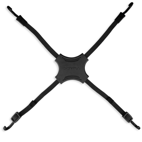 TACK STRAP 4-WAY BUNGEE 2/PK BLACK
