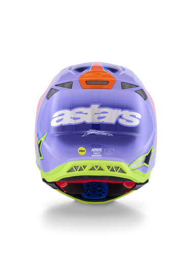 ALPINESTARS S-M10 JETT LAWRENCE R01 HELMET PURP/PNK FLUO/YLW FLUO GLS MD