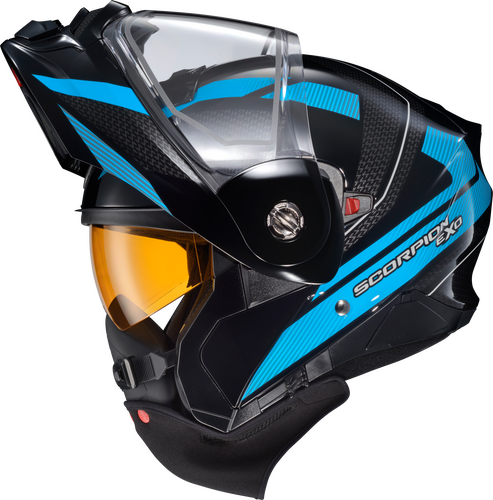 SCORPION EXO EXO-AT960 COLD WEATHER HELMET HICKS LIGHT BLUE 3X (ELECTRIC)