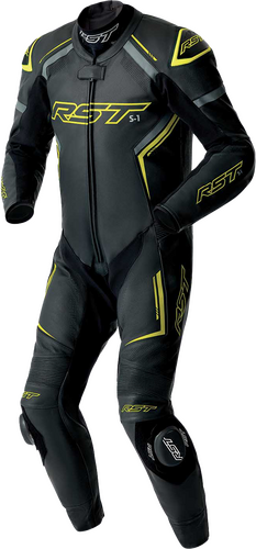 S1 D3O SUIT BLK/GRY/FLO YEL LEATHER LG