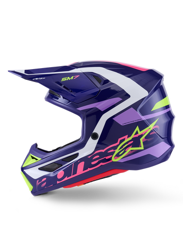 ALPINESTARS SM7 DEED HELMET PURP/PNK GLOSSY MD