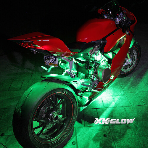 XK GLOW Multi-color Motorcycle LED Accent Light Kit w/Remote Key Fob