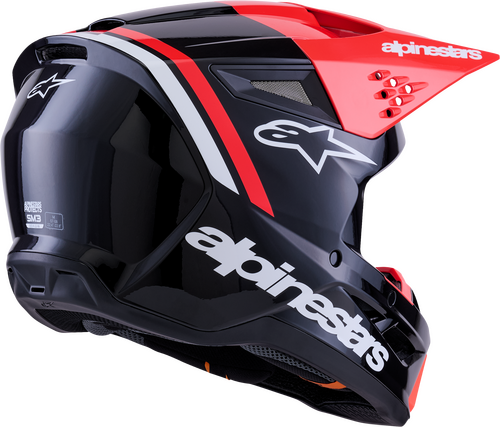 ALPINESTARS SM3 RADIUM HELMET BLK/RED FLUO/WHITE GLOSSY LG
