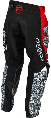 FLY RACING YOUTH KINETIC MUTANT PANTS RED/WHITE/BLACK SZ 20