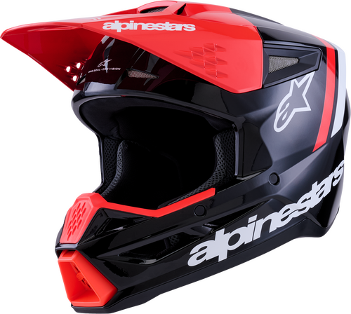 ALPINESTARS SM3 RADIUM HELMET BLK/RED FLUO/WHITE GLOSSY LG