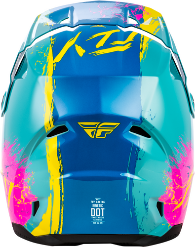 FLY RACING YOUTH KINETIC DRIP HELMET TURQUOISE/PINK/YELLOW YL