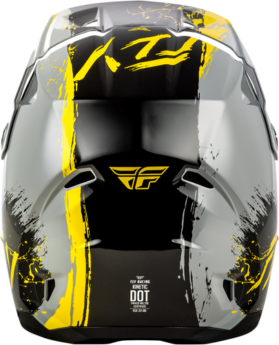 FLY RACING YOUTH KINETIC DRIP HELMET GREY/BLACK/YELLOW YL