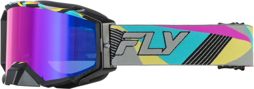 ZONE ELITE RETRO GOGGLE NEON W/ MAGENTA MIRROR/BLUE LENS