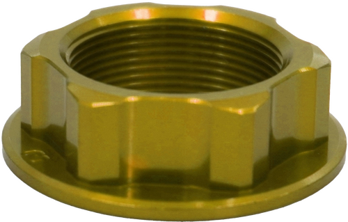 STEERING STEM NUT YELLOW HON/YAM/SUZ