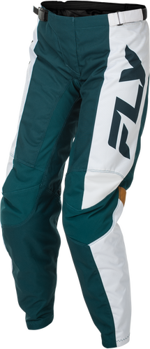 FLY RACING WOMEN'S F-16 PANTS TEAL/WHITE/GOLD SZ 03/04