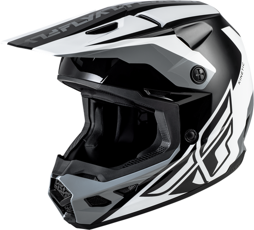 FLY RACING KINETIC CREST HELMET BLACK/WHITE/GREY XL