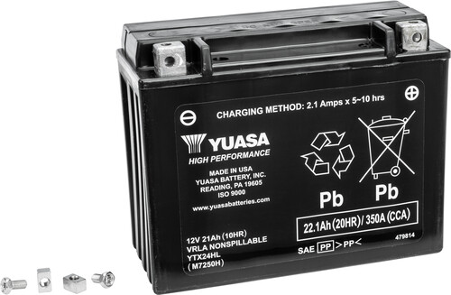 Yuasa YTX24HL Factory Activated AGM High Performance Battery