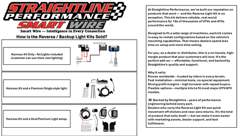 STRAIGHTLINE SmartWire Back/Reverse Light Kits Premium with Lights