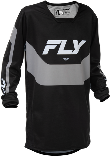 FLY RACING YOUTH KINETIC JERSEY BLACK/GREY YL