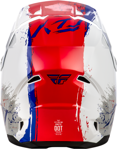 FLY RACING YOUTH KINETIC DRIP HELMET RED/WHITE/BLUE YM