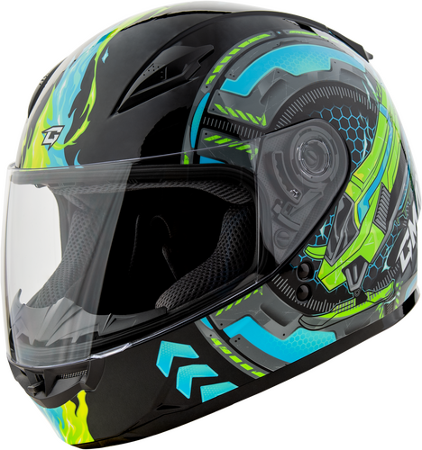 GM-49Y CHARGE HELMET BLACK/BLUE/GREEN YM
