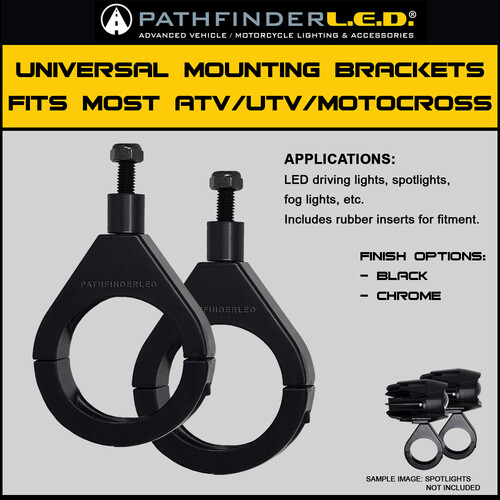PATHFINDER LIGHT MOUNTING BRACKET 49MM BLACK PAIR