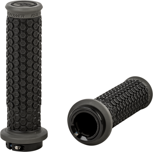 FIRE POWER PILOT ATV LOCK-ON GRIPS BLACK/GRAY