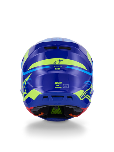 ALPINESTARS SM7 DEED HELMET BLUE/YLW FLUO GLOSSY 2X