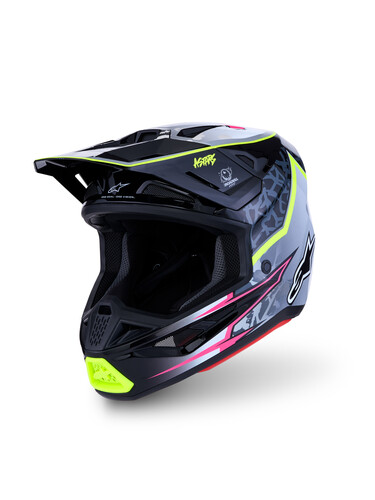 S-M7 BLASTER HELMET ECE06/DOT BLK/GRY/WH/YLLW FLUO GLSY SM
