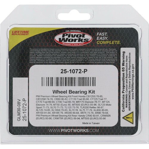 PIVOT WORKS Premium Wheel Bearing Kit