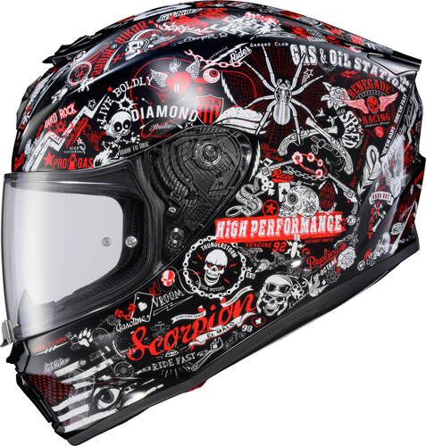 SCORPION EXO EXO-R330 FULL FACE HELMET SHAKE 2 RED XL