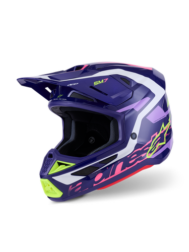 ALPINESTARS SM7 DEED HELMET PURP/PNK GLOSSY MD