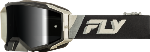 FLY RACING ZONE ELITE GOGGLE BLACK/GREY W/ BLACK MIRROR/SMOKE LENS