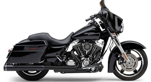 COBRA 4" GROOVE TIP SLIP-ON BLACK FLH/FLT 95-16