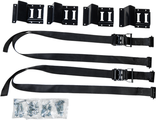 WHEEL CHOCK AND STRAP KIT BLACK 2PCS