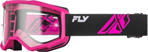 FLY RACING YOUTH FOCUS GOGGLE BLACK/PINK W/ CLEAR LENS