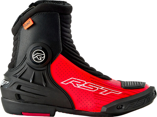 RST TRACTECH EVO D3O SHORT BOOT BLACK/FLO RED 7
