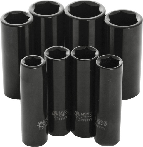 PERFORMANCE TOOL 3/8" Metric Impact Socket Set