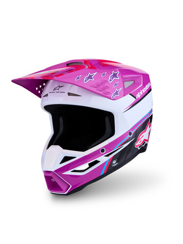 S-M3 FALCON HELMET ECE06/DOT PRPL/WHT/BLK/PINK FL GL LG