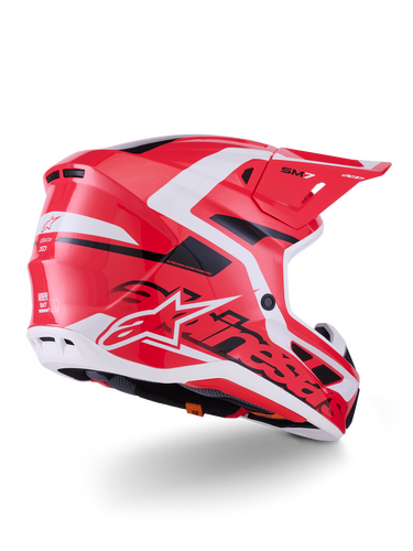 ALPINESTARS SM7 DEED HELMET RED/BLK/WHT GLOSSY LG