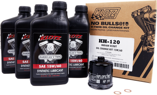 INDIAN SCOUT 4QT SYNTHETIC OIL CHANGE KIT