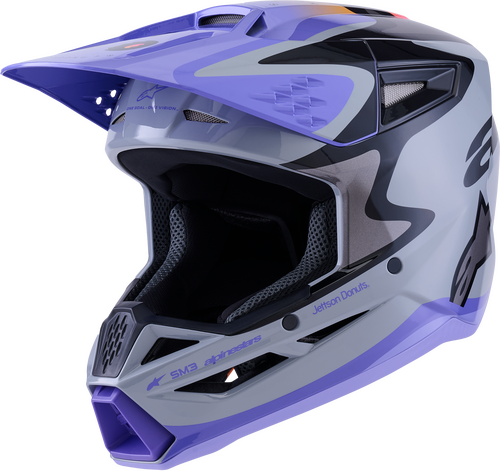 ALPINESTARS JETTSON SM3 HELMET GRY/PURP/BLK GLOSSY 2X