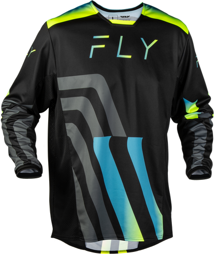 KINETIC VOLT JERSEY BLACK/GREY/TEAL/YELLOW LG