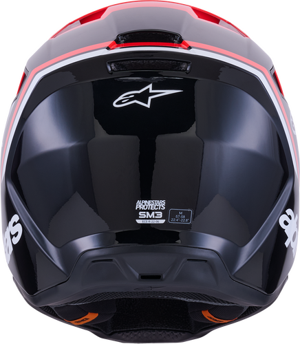 ALPINESTARS SM3 RADIUM HELMET BLK/RED FLUO/WHITE GLOSSY LG