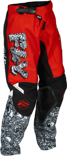 FLY RACING YOUTH KINETIC MUTANT PANTS RED/WHITE/BLACK SZ 20