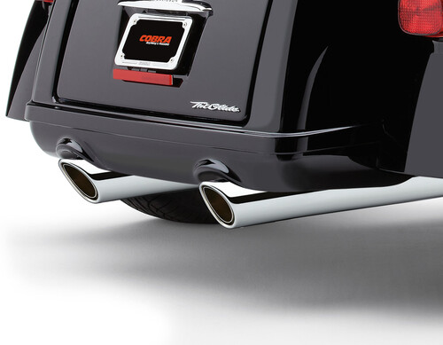 COBRA 909-TWINS 4" SLIP-ONS CHROME TRI-GLIDE 09-22
