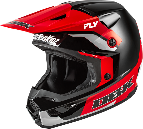 FLY RACING KINETIC DBK HELMET BLACK/RED/GREY SM