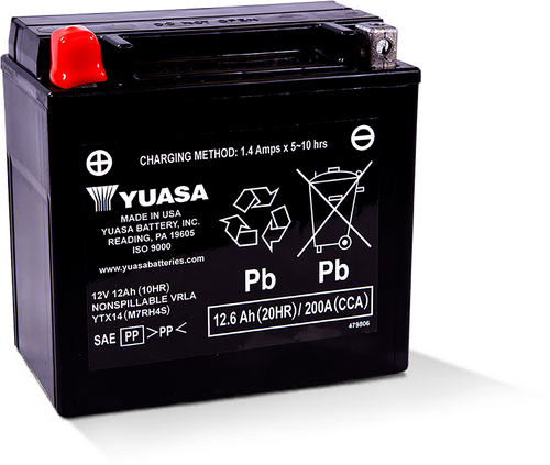 YUASA BATTERY YTX14 SEALED FACTORY ACTIVATED