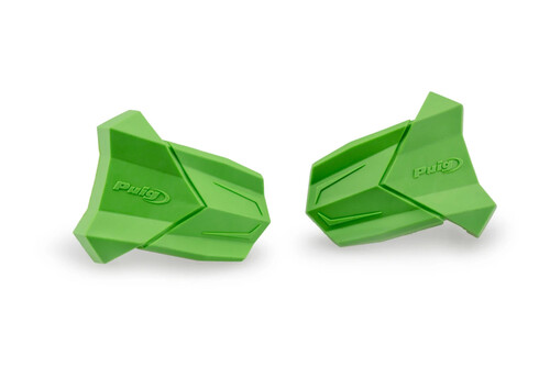 PUIG RUBBER END REPLACEMENT FRAME SLIDER R19 PAIR GREEN