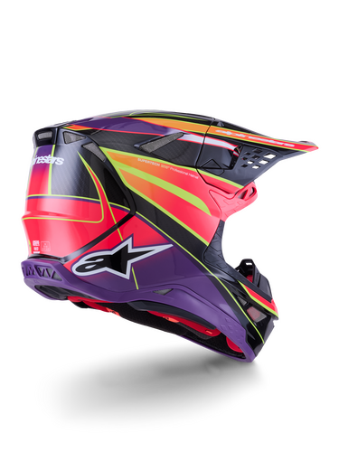 ALPINESTARS SUPERTECH S-M10 ERA HELMET PNK/VIOLET/YLW FLUO GLOSSY MD