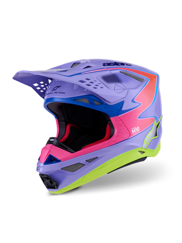 ALPINESTARS S-M10 JETT LAWRENCE R01 HELMET PURP/PNK FLUO/YLW FLUO GLS MD