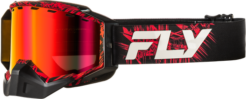 ZONE SNOW GOGGLE RED/BLK W/RED MIRROR/AMBER LENS
