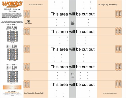 WOODYS STUDDING TEMPLATE 2.86 SINGLE PLY TRACKS