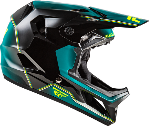 FLY RACING RAYCE REPEAT BICYCLE HELMET BLACK/TEAL/HI-VIS SM
